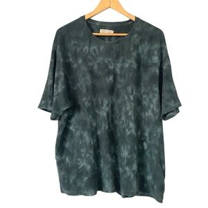 Everlane Waffle Crew Neck Shirt organic cotton raglan tee green tie-dye XXL